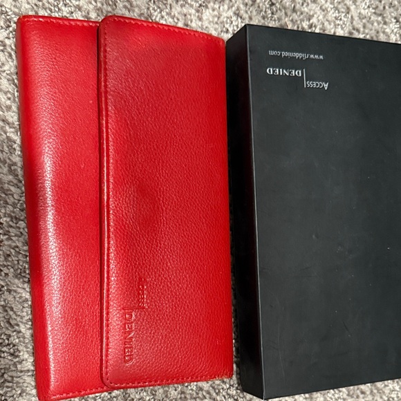 Access Denied Red Leather Wallet - Picture 1 of 5